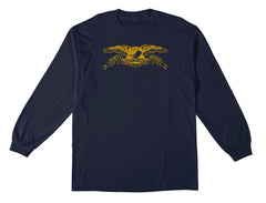 ANTIHERO BASIC EAGLE L/S TEE NAVY w/ GOLD PRINT