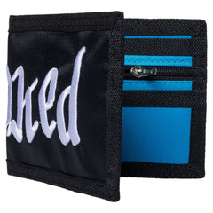 KROOKED DOUBLE OK SCRIPT BIFOLD WALLET BLACK / BLUE