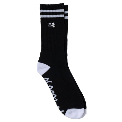 KROOKED EYES EMB SOCK BLACK / WHITE