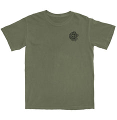 KROOKED KROOKED MG TEE MOSS (GARMENT DYE) w/ MULTI COLOR PRINT