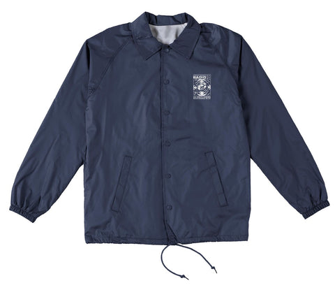ANTIHERO RADIO 18 DBL WINDBREAKER JACKET DEEP NAVY w/ WHITE PRINTS