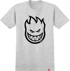 SPITFIRE BIGHEAD TEE HEATHER GREY w/ BLACK PRINT