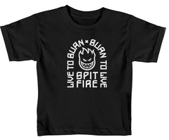 SPITFIRE LTB ARCH TODDLER TEE BLACK w/ WHITE PRINT