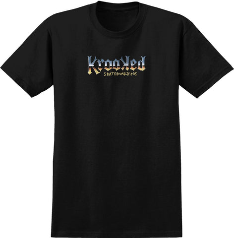 KROOKED CHROME ZONE TEE BLACK w/ MULTI COLOR PRINT