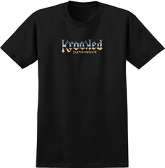 KROOKED CHROME ZONE TEE BLACK w/ MULTI COLOR PRINT