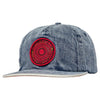 SPITFIRE CLASSIC '87 SWIRL LTB PATCH SNAPBACK STONE WASHED DENIM / RED / BLACK