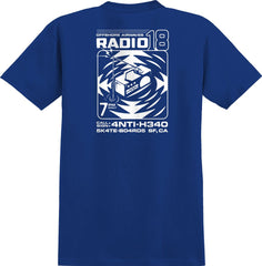 ANTIHERO RADIO 18 DBL TEE ROYAL w/ WHITE PRINTS