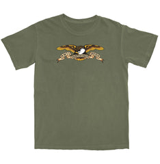 ANTIHERO EAGLE TEE MOSS (GARMENT DYE) w/ MULTI COLOR PRINT