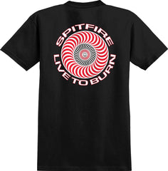 SPITFIRE CLASSIC '87 SWIRL LTB YOUTH TEE BLACK w/ WHITE & RED PRINTS