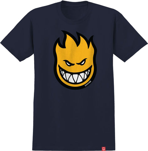 SPITFIRE BIGHEAD FILL YOUTH TEE NAVY w/ YELLOW, BLACK & WHITE PRINT