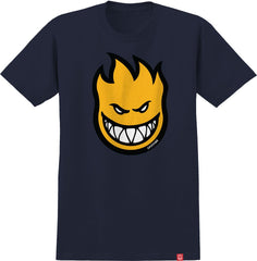 SPITFIRE BIGHEAD FILL YOUTH TEE NAVY w/ YELLOW, BLACK & WHITE PRINT