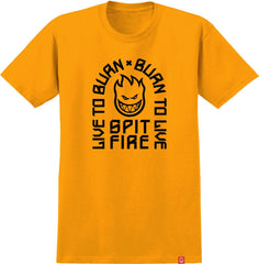 SPITFIRE LTB ARCH TEE GOLD w/ BLACK PRINT