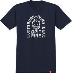 SPITFIRE LTB ARCH YOUTH TEE NAVY w/ WHITE PRINT