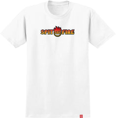 SPITFIRE OG SPLIT FADE FILL TEE WHITE W/ MULTI COLOR PRINT