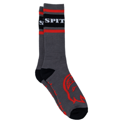 SPITFIRE CLASSIC '87 BIGHEAD SOCK CHARCOAL / RED / BLACK