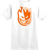 SPITFIRE BIGHEAD SPLIT DOUBLE POCKET TEE WHITE w/ ORANGE PRINTS