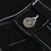 KROOKED SUN HEART CARPENTER PANT BLACK w/ YELLOW & RED EMBROIDERY