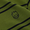 SPITFIRE BIGHEAD RUGBY SHIRT OLIVE / BLACK w/ BLACK EMBROIDERY