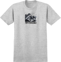 ANTIHERO DEEJAY18 TEE HEATHER GREY w/ BLACK PHOTO PRINT