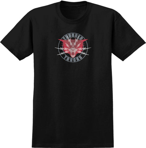 THUNDER THUNDER CAT TEE BLACK w/ RED, GREY, & WHITE PRINT