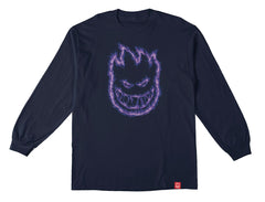 SPITFIRE CHARRED REMAINS VIOLET L/S TEE NAVY w/ TONAL PURPLE PREMIUM PRINT