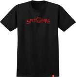 SPITFIRE ROUGH SCRIBBLE TEE BLACK w/ RED PRINT