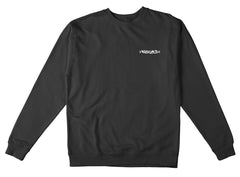KROOKED BRUSH SKRIPT EMB MIDWEIGHT CREWNECK PIGMENT BLACK (GARMENT DYED) w/ WHITE EMBROIDERY
