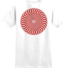 SPITFIRE CLASSIC SWIRL OVERLAY TEE WHITE w/ RED & BLACK PRINTS