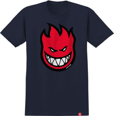 SPITFIRE BIGHEAD FILL TEE NAVY w/ RED, BLACK & WHITE PRINT