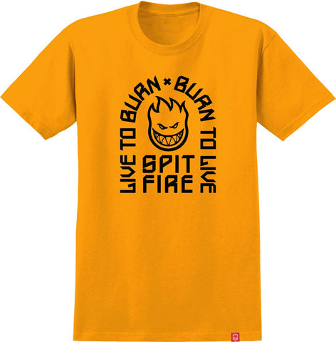 SPITFIRE LTB ARCH YOUTH TEE GOLD w/ BLACK PRINT
