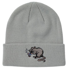 REAL STREET CLEANER CUFF BEANIE SILVER w/ MULTICOLOR EMBROIDERY