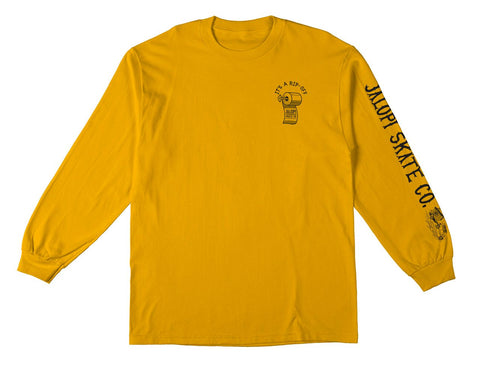 ANTIHERO JALOPI RIPOFF L/S TEE GOLD w/ BLACK PRINTS