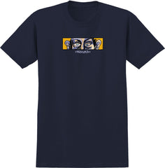 KROOKED WATCHER TEE NAVY w/ MULTI COLOR PRINT