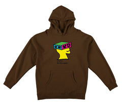 KROOKED DEMENTIONAL HOOD BROWN w/ MULTI COLOR PRINT
