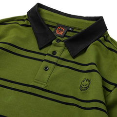 SPITFIRE BIGHEAD RUGBY SHIRT OLIVE / BLACK w/ BLACK EMBROIDERY