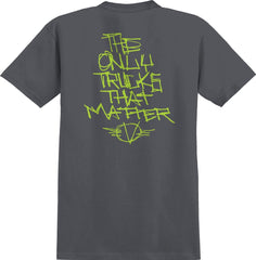 VENTURE TOTTM ETCH TEE CHARCOAL (SOLID) w/ GREEN PRINTS