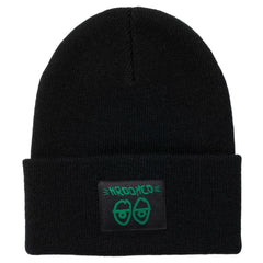 KROOKED BRUSH SKRIPT EYES CUFF BEANIE BLACK
