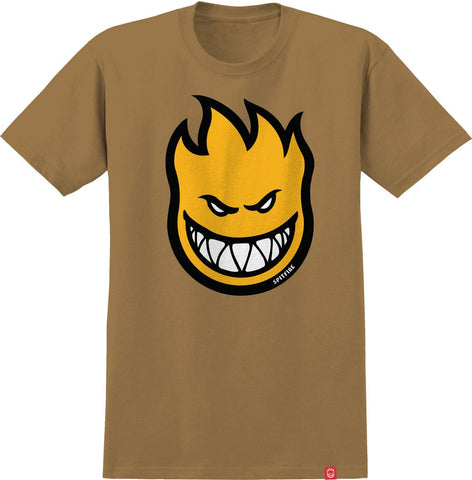 SPITFIRE BIGHEAD FILL TEE DESERT BROWN w/ YELLOW, BLACK & WHITE PRINT