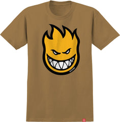 SPITFIRE BIGHEAD FILL TEE DESERT BROWN w/ YELLOW, BLACK & WHITE PRINT