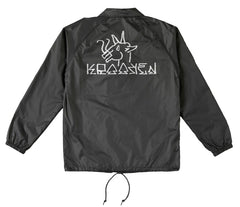 KROOKED TARRAGON WINDBREAKER JACKET BLACK w/ WHITE PRINTS