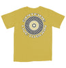 SPITFIRE CLASSIC '87 SWIRL LTB GARMENT DYED TEE MUSTARD w/ BLACK & WHITE PRINTS