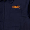 ANTIHERO BASIC EAGLE STASH JACKET NAVY w/ ORANGE EMBROIDERY