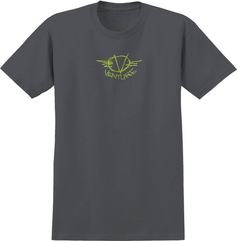 VENTURE TOTTM ETCH TEE CHARCOAL (SOLID) w/ GREEN PRINTS