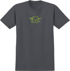 VENTURE TOTTM ETCH TEE CHARCOAL (SOLID) w/ GREEN PRINTS