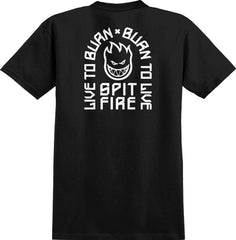 SPITFIRE LTB ARCH II TEE BLACK w/ WHITE PRINTS
