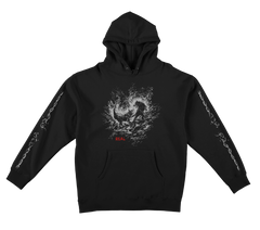 REAL DOG BITE HOOD BLACK w/ CHEST AND SLEEVE PRINTS