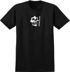 KROOKED SKULLS TEE BLACK w/ WHITE PRINT