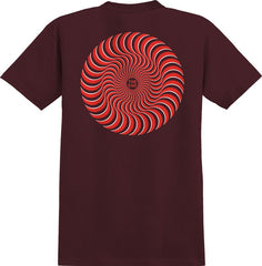 SPITFIRE CLASSIC SWIRL OVERLAY TEE WHITE w/ RED & BLACK PRINTS