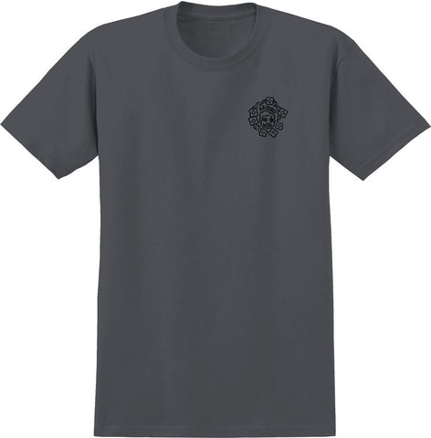 KROOKED KROOKED MG TEE CHARCOAL (SOLID) w/ BLACK & MULTI COLOR PRINTS