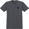 KROOKED KROOKED MG TEE CHARCOAL (SOLID) w/ BLACK & MULTI COLOR PRINTS